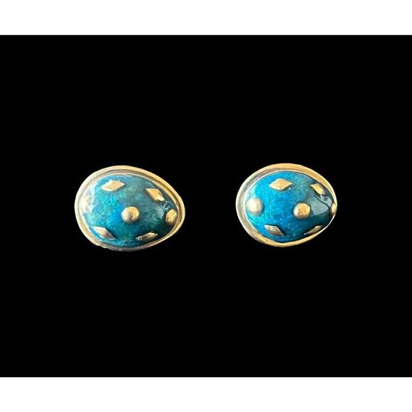 Tiffany & Co. Jean Schlumberger 18K Yellow Gold Dot Lozenge Earrings - Picture 2 of 7
